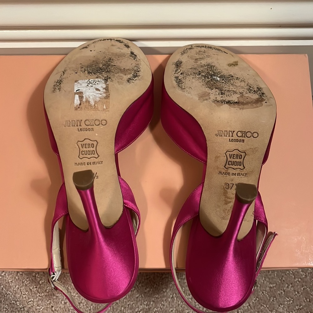 Y2K Jimmy Choo Hot Pink Sling-backs - Picture 4 of 6